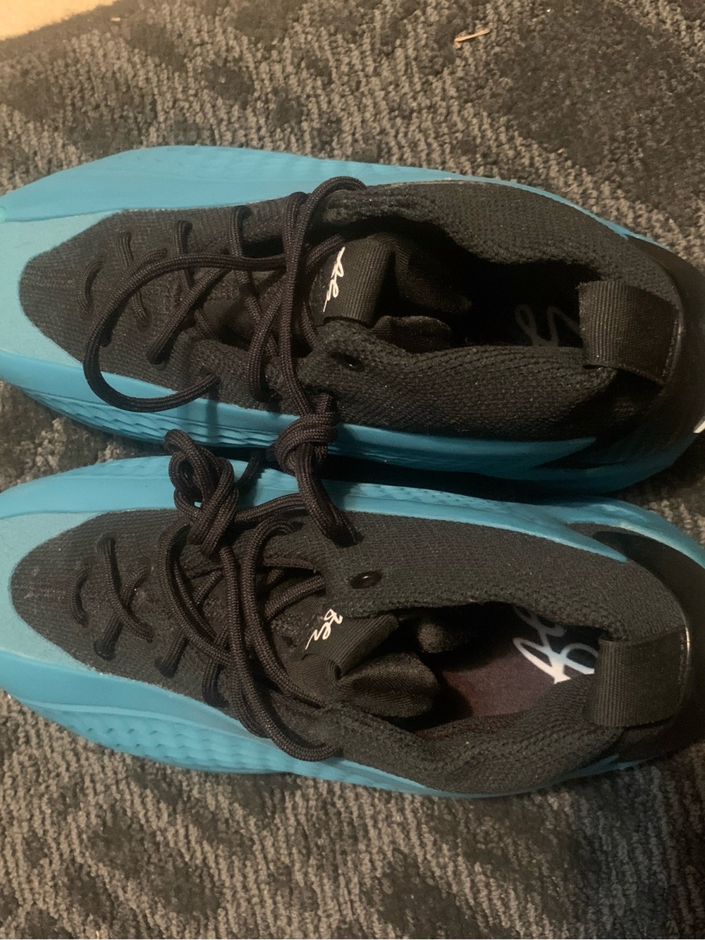Kids Black and Teal Sport Sneakers - Lightweight Everyday Trainer